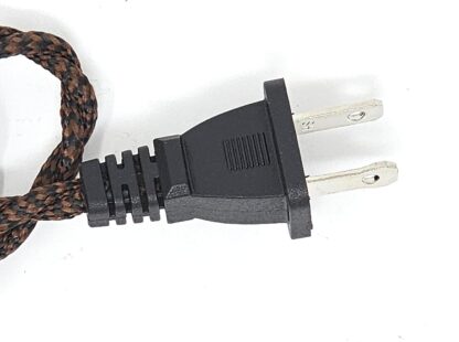 Twisted Rayon Cloth Covered Electric Lamp Cord with Polarized End Plug, Stripped Ends Ready for Wiring 8 feet Long