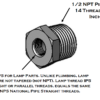 1/2" NPT pipe thread to 1/8" IPS NPS lamp nipple adapter diy Steampunk Industrial Lamp Bushing - Image 3