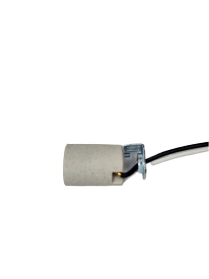 Intermediate Base E17 Keyless Porcelain Light Socket – Unglazed, 75W 250V, 8-Inch AWM Leads, 1/8 IP Hickey – DIY Lamp Holder for Lighting Fixtures & Retro Projects